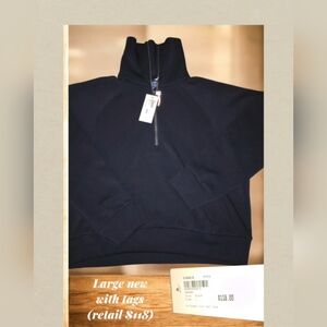 ⭐Evereve Women's Black Zip Up Sweater